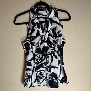 Express Women's Black and White Blouse, Size M